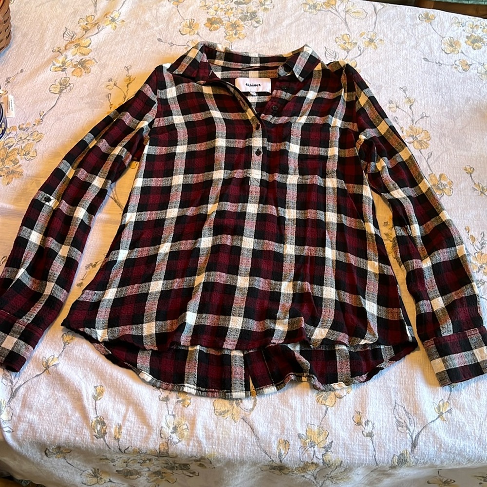 Pistola Plaid Shirt with buttons down the back Size XS